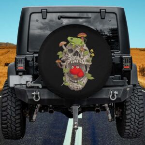 Cottagecore Frog Skull Mushroom Collector Aesthetic Vintage Spare Tire Cover Fit For Jeep RV SUV Truck 1