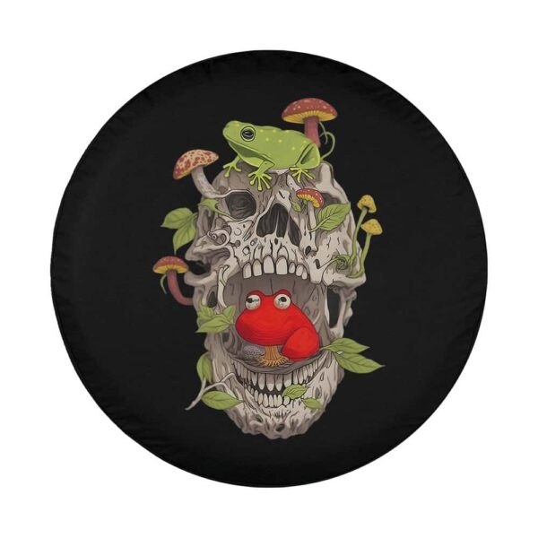 Cottagecore Frog Skull Mushroom Collector Aesthetic Vintage Spare Tire Cover Fit For Jeep, RV, SUV, Truck