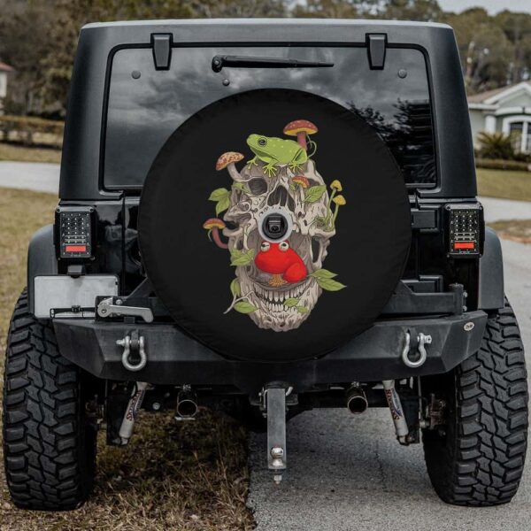 Cottagecore Frog Skull Mushroom Collector Aesthetic Vintage Spare Tire Cover Fit For Jeep, RV, SUV, Truck
